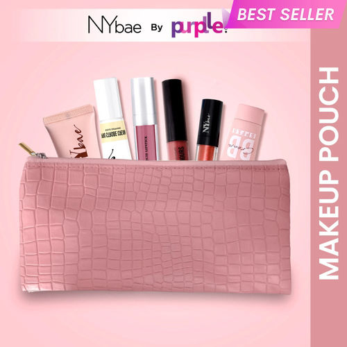 NY Bae Makeup Pouch | Travel Friendly | Multi Purpose Bag | Spacious - Pink Paradise