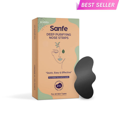 Sanfe Deep Purifying Nose Strips for Women - Pack of 6 with Fuji Green Tea & Witch Hazel Extracts