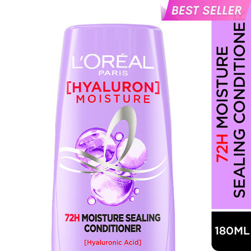 L'Oreal Paris Hyaluron Moisture 72H Moisture Sealing Conditioner | With Hyaluronic Acid | For Dry & Dehydrated Hair | Adds Shine & Bounce 180ml