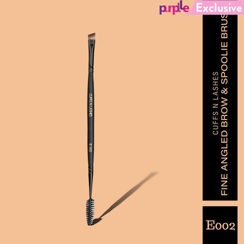 Cuffs N Lashes Makeup Brushes, E002 Fine Angled Brow Brush & Spoolie