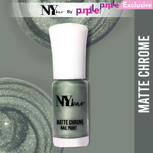 NY Bae Matte Chrome Nail Paint - Green Canvas 09 (3 ml) | Green | Rich Pigment | Chip-proof | Travel Friendly | Cruelty Free