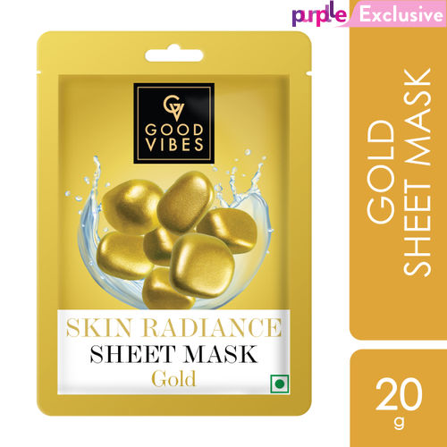 Good Vibes Gold Skin Radiance Sheet Mask | Anti-Ageing, Moisturizing | Vegan, No Parabens, No Sulphates, No Mineral Oil, No Animal Testing (20 g)