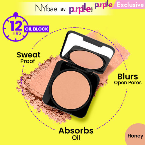 NY Bae Runway Radiance Compact Powder - Honey 04 | Wheatish Skin | Matte Finish | Rich Colour | Blurs Imperfections | Long Wearing