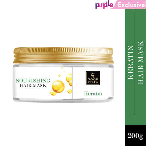 Good Vibes Keratin Nourishing Hair Mask | With Shea Butter | Hair Shine, Softening | No Parabens, No Sulphates, No Animal Testing (200 g)