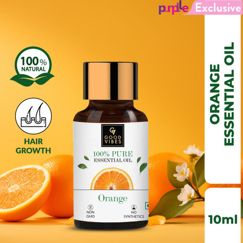 Good Vibes Orange 100% Pure Essential Oil | Skin Brightening, Hair Growth | 100% Natural, No GMO, No Synthetics, No Animal Testing (10 ml)