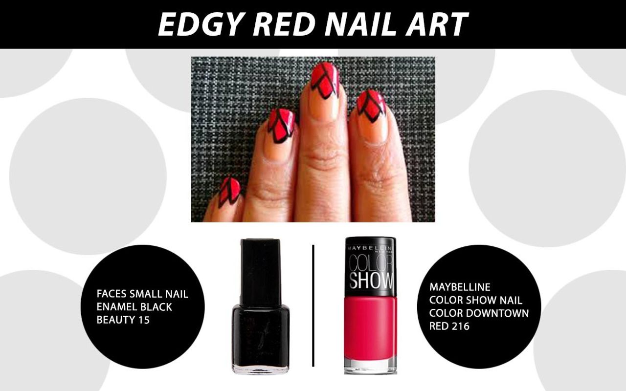 Edgy Red Nail Art