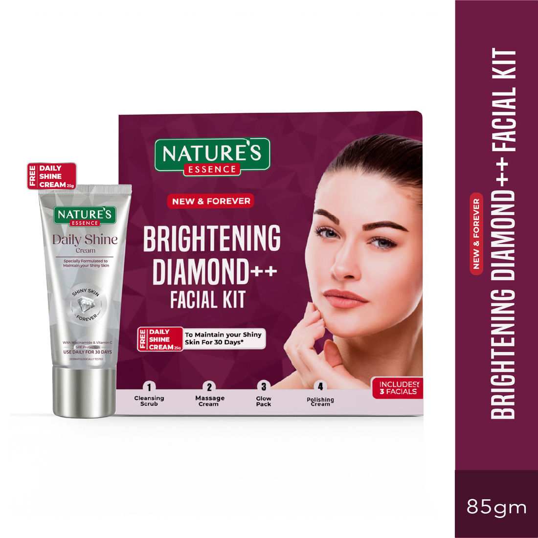 Buy Nature's Essence Brightening Diamond Facial Kit Online | Purplle