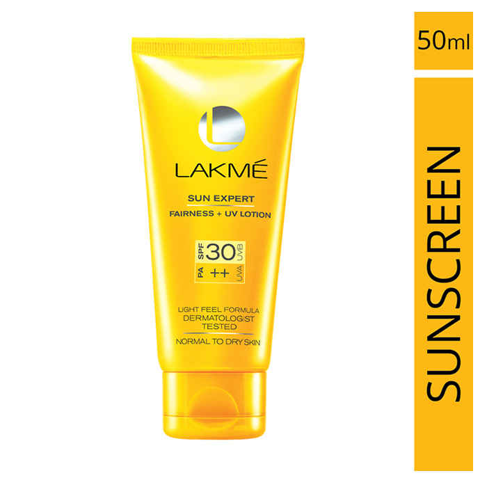 Buy Lakme Sun Expert Super Matte Lotion Sunscreen SPF 30 PA++ with Niacinamide & Vit C | Broad spectrum UVA/B protection | Blue light protection | No White Cast | for all dry, normal skin| 50ml - Purplle