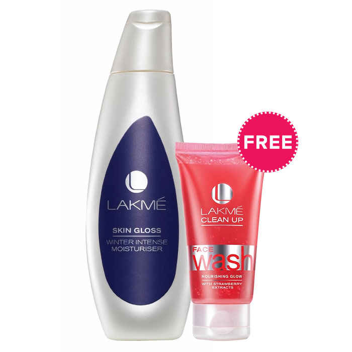 Buy Lakme Winter Intense Maximum Moisturiser (120 ml) + Free Clean Up Nourishing Glow Face Wash (25 g) - Purplle