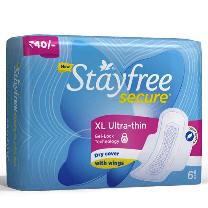 Buy Stayfree Secure XL Ultra-thin with wings 6 pads - Purplle