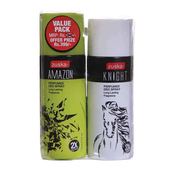 Buy Zuska Perfumed Deo Value Pack - Amazon and Knight (150ml X 2 pc) - Purplle