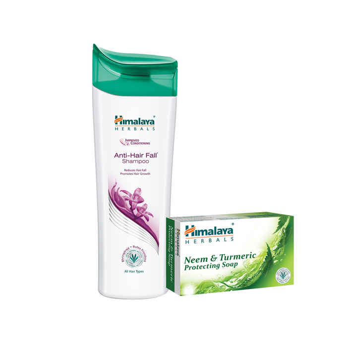 Buy Himalaya Anti-Hair Fall Shampoo (200 ml) + Himalaya Neem & Turmeric Soap (75 g) - Purplle