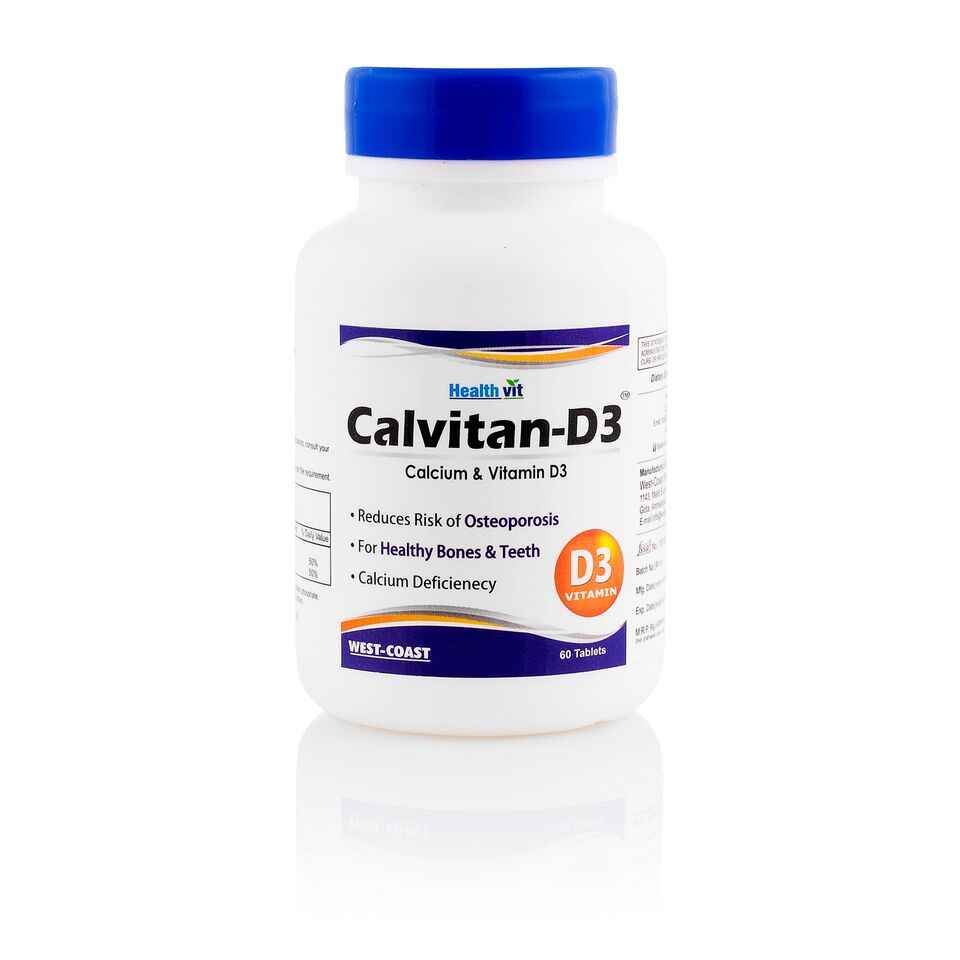 Buy Healthvit Calvitan-D3 Calcium & Vitamin D3 60 Tablets - Pack of 2 - Purplle
