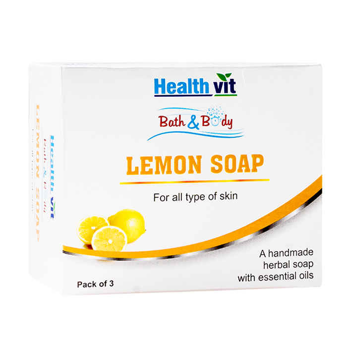 Buy Healthvit Bath & Body Lemon Soap (75 g) Pack Of 3 - Purplle