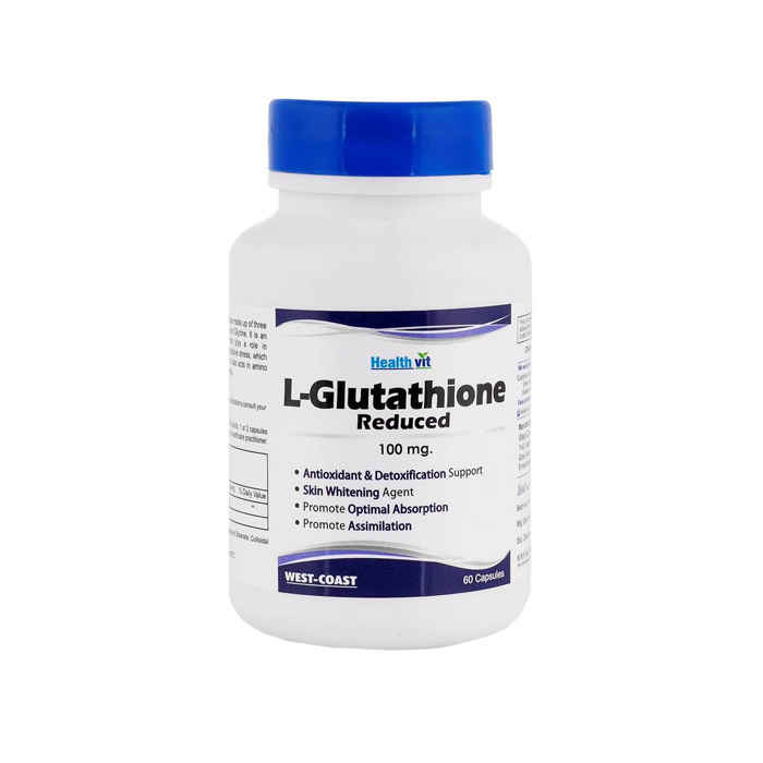 Buy Healthvit L-Glutathione Reduced 100mg 60 Capsules - Purplle