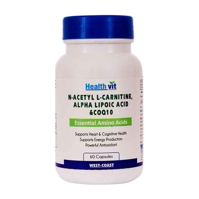 Buy Healthvit N-Acetyl L-Carnitine, Alpha Lipoic Acid & Coq10 60 Capsules - Purplle