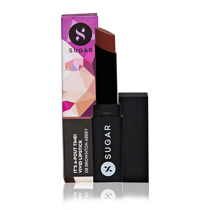Buy SUGAR Cosmetics It's A-pout Time! Lipstick, 08 Brownton Abbey Peach Brown (Matte) - Purplle
