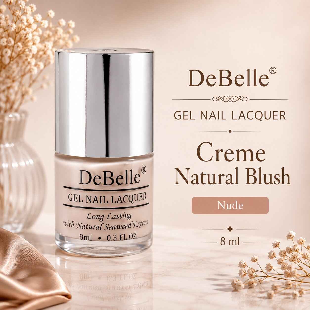 Buy DeBelle Gel Nail Lacquer Creme Natural Blush - Nude, (8 ml) - Purplle