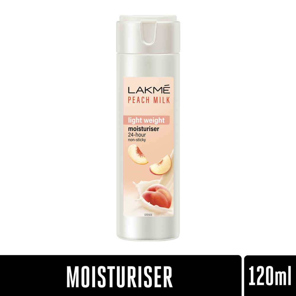 Buy Lakme Peach Milk Vit E Light- Weight & Non-Sticky Moisturizer with 24 Hours Lock |Enriched With Vitamin E |Improves Skin Texture |120 ml - Purplle