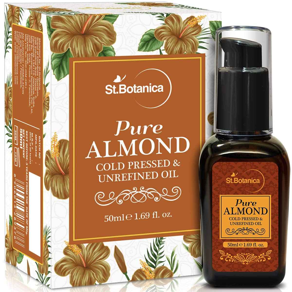 Buy St.Botanica Pure Almond Cold Pressed & Unrefined Oil (50 ml) - Purplle