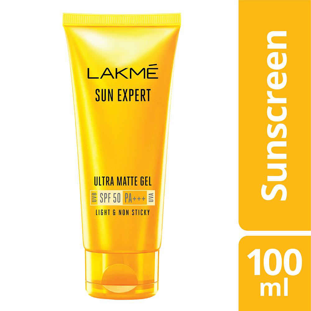 Buy Lakme Sun Expert Gel light Sunscreen, SPF 50 PA+++ | Broad spectrum UVA/B protection | Blue light protection | No White Cast | for all dry, oily, normal skin| Matte Finish 100gm - Purplle