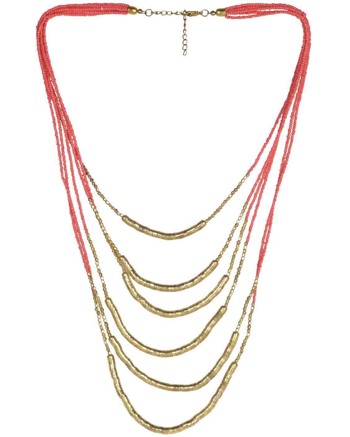 Buy Crunchy Fashion Cones And Beads Necklace - Purplle