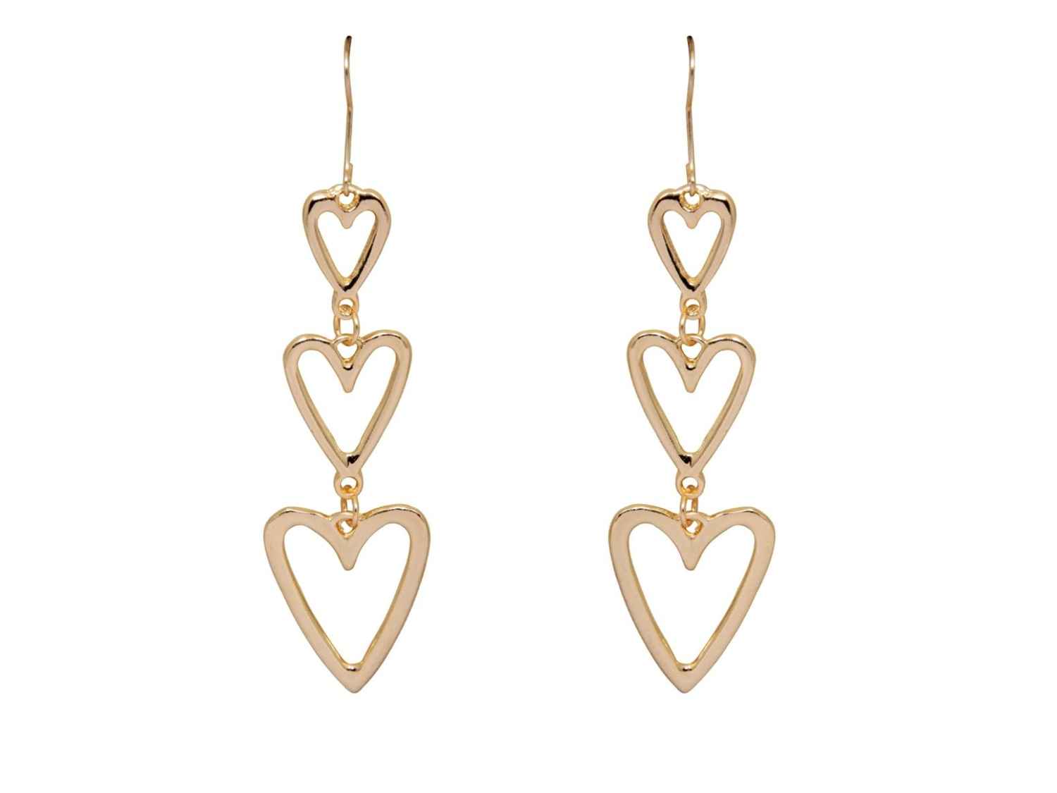 Buy Crunchy Fashion Embedded Hearts Drop Earring - Purplle