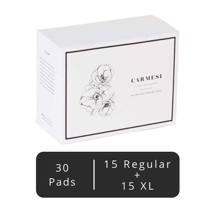 Buy Carmesi - All Natural Sanitary Pads - 10 pads (5 Regular + 5 XL) - Purplle