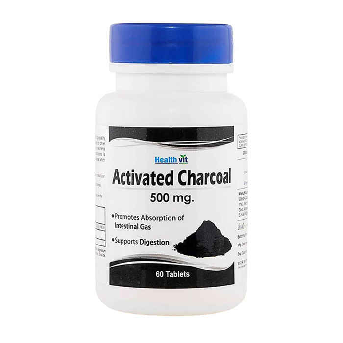 Buy Healthvit Activated Charcoal 500Mg 60 Tablets - Purplle