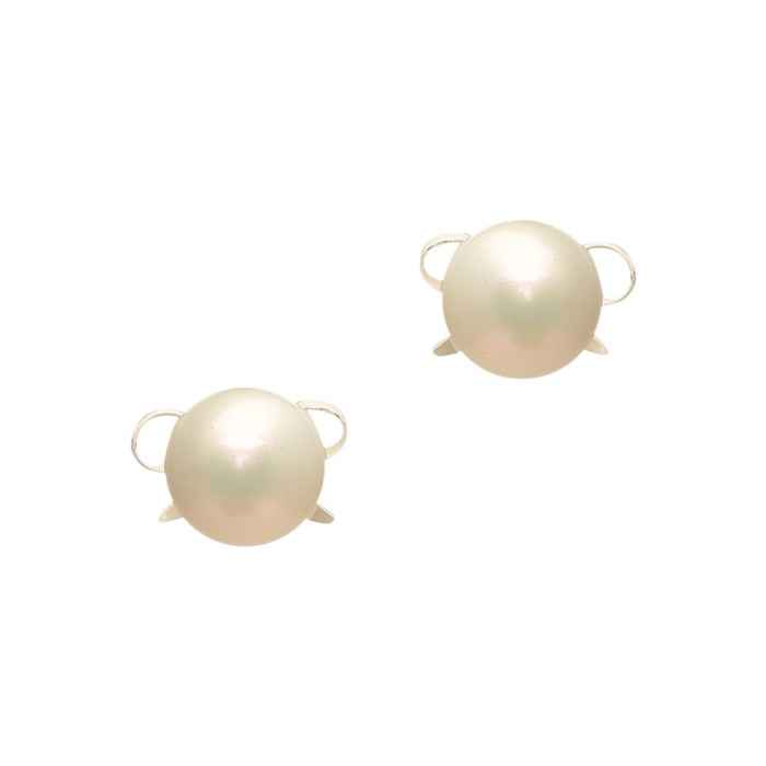 Buy Femnmas White Pearl Bow Earrings - Purplle