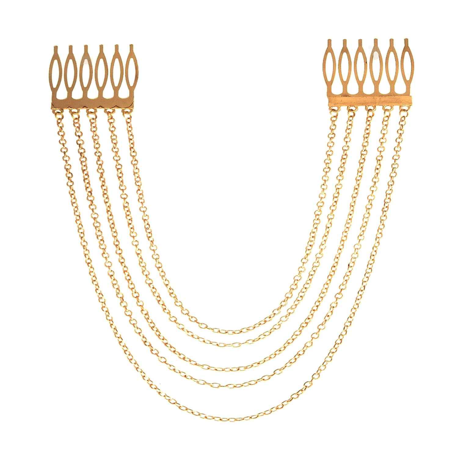 Buy Crunchy Fashion Multi Chain Comb Hair Pin - Purplle