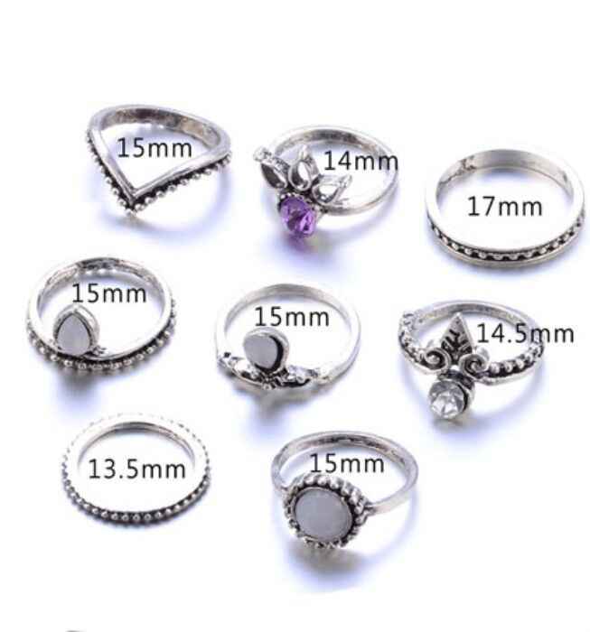 Buy Ferosh Fancy Silver Ring Set - Purplle