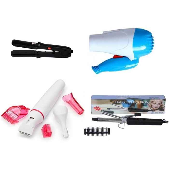 Buy Style Maniac Combo Of Nova 522 Hair Straightener,1290 Hair Dryer (1000W),Cordless Trimmer For Men,Sweet Sensitive Touch Cordless Trimmer For Women,And An Amazing Style Maniac Hair Style Booklet - Purplle