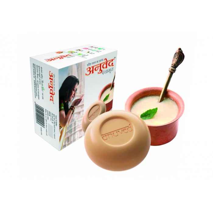 Buy Anuved Herbal Panchamrut Bathing Soap For Healing And Moisturising Skin (125 g) Each Set Of 6 - Purplle