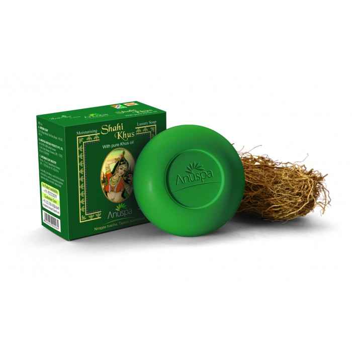 Buy Anuspa Herbal Shahi Khus With Pure Khus Oil For Luxurious Skin Bathing Soap (125 g) Each Set Of 6 - Purplle