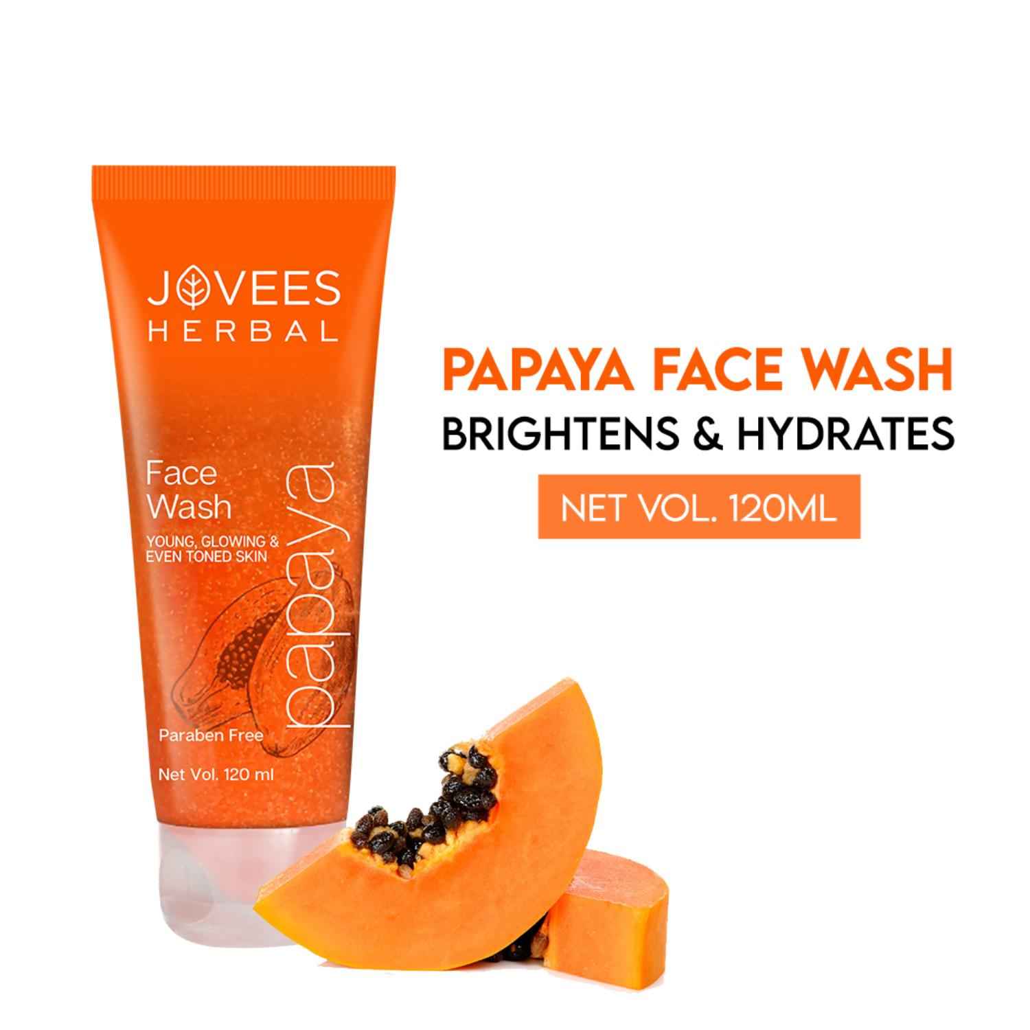 Buy Jovees Herbal Papaya Face Wash For Women/Men | Brightening and Glowing Skin | Removes Pigmentation and Dark Spots | For All Skin Types 120ml - Purplle