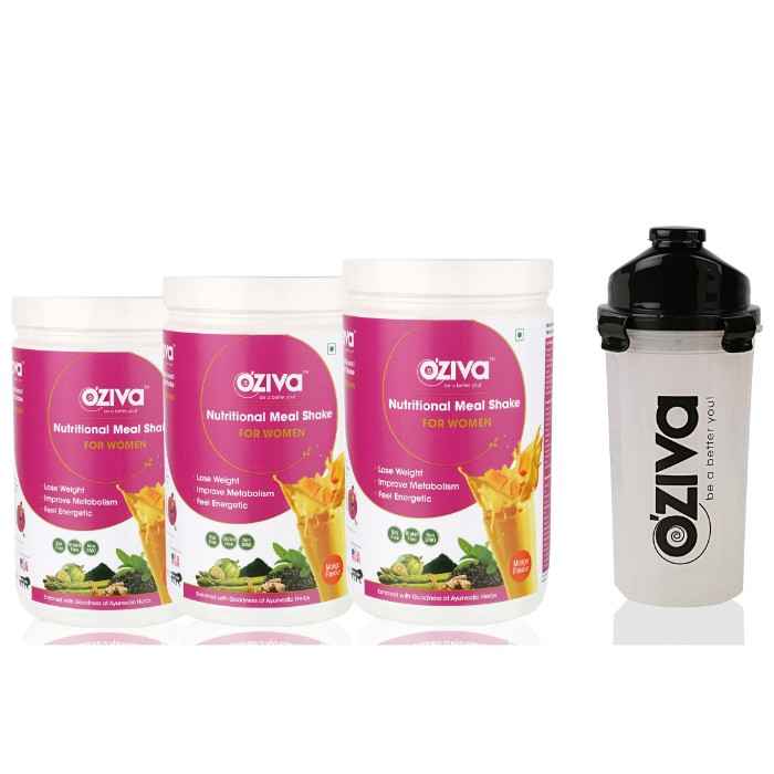 Buy OZiva Nutritional Meal Replacement Shake Women (Mango, 102 Servings) - Purplle