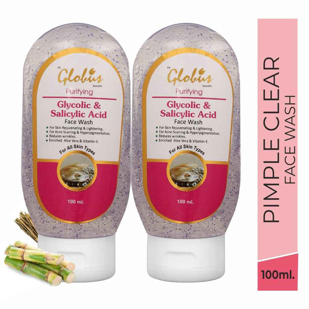 Buy Globus Remedies Purifying With Glycolic & Salicylic Acid face wash 100 ml(Pack Of 2) - Purplle