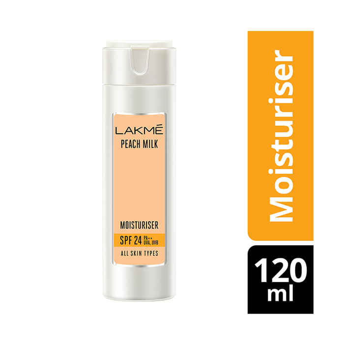 Buy Lakme Peach Milk Moisturizer SPF 24 PA Sunscreen Lotion | Enriched With Vitamin E |Improves Skin Texture | Sun Protection | 120 ml - Purplle