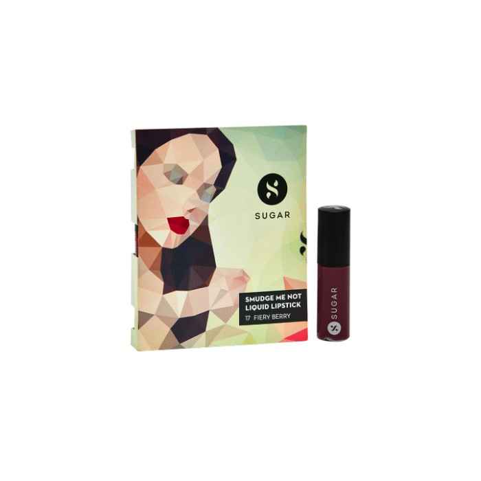 Buy SUGAR Cosmetics Smudge Me NotA Liquid LipstickA SampleA 17 Fiery Berry (Marsala) - Purplle