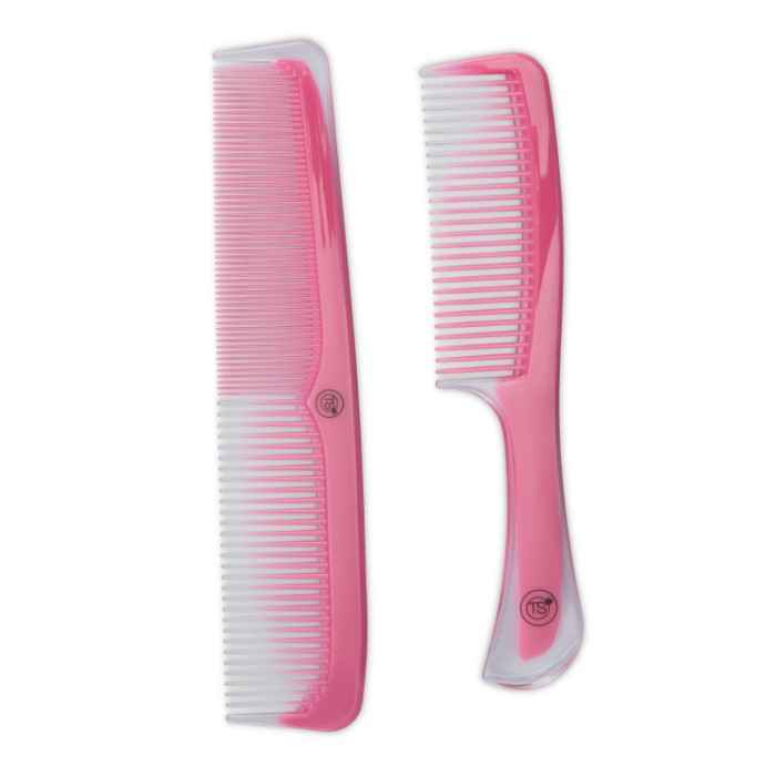 Buy TS Glass Finish Combs Pack Of 2 (Pink) - Purplle