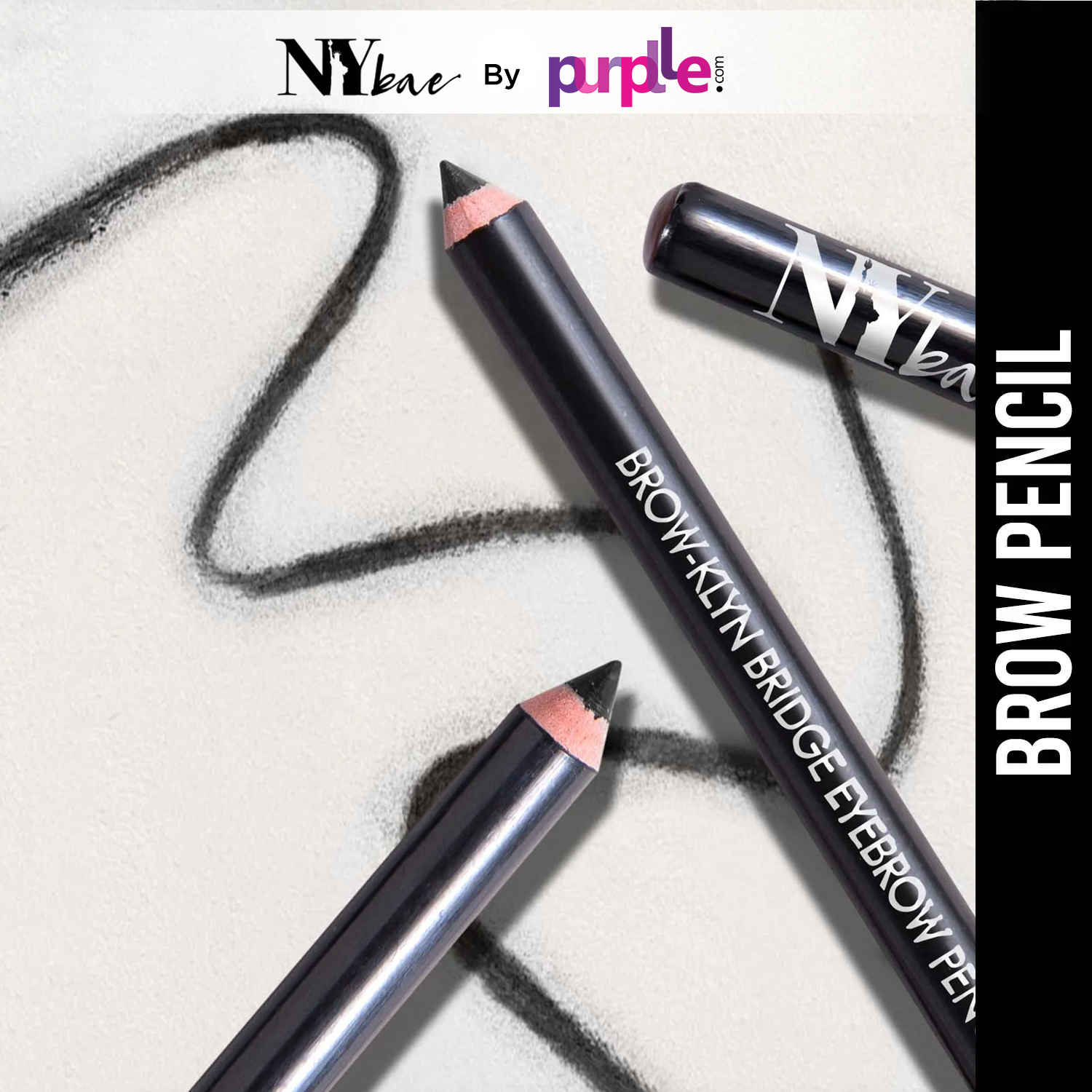 Buy NY Bae Brow-klyn Bridge Eye Brow Pencil| Black| For Fuller Brows| Smudge Free (1.4 g) - Purplle