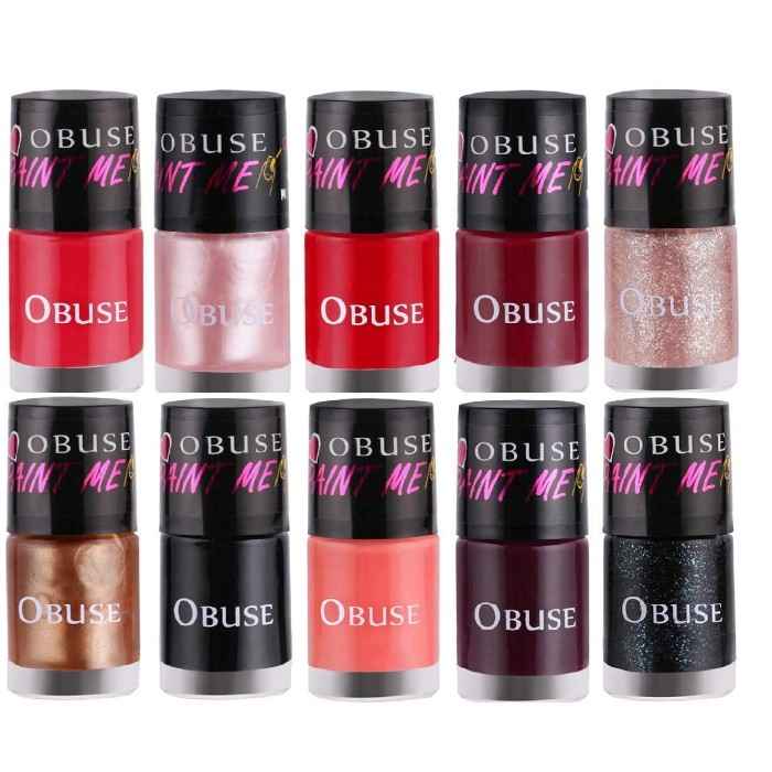 Buy OBUSE Paint Me Premium Nail Polish (Set of 10) 6 ml each - Purplle
