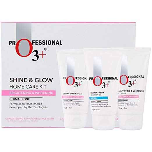 Buy O3+ Shine & Glow Home Care Kit (Face Wash-Fresh Cream-Face Mask Whightening & Brightening Cream SPF 40)(150 g) - Purplle