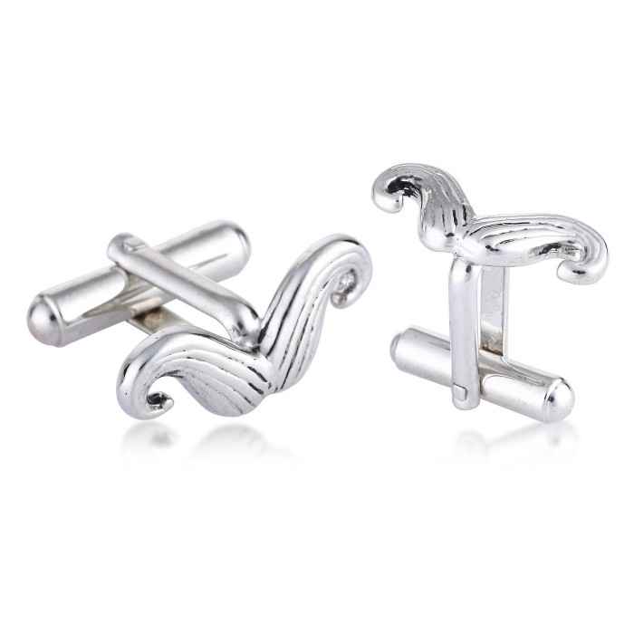 Buy Sukkhi Amazing Rhodium Plated Mustachio Style Cufflink For Men - Purplle