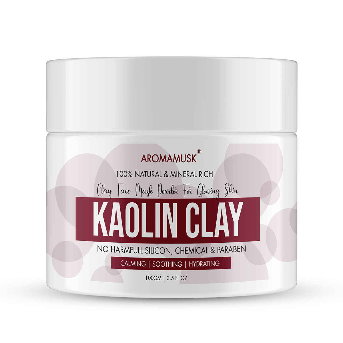 Buy AromaMusk 100% Natural and Mineral Rich Superfine Kaolin Clay Face Mask Powder For Glowing Skin (100 g) - Purplle