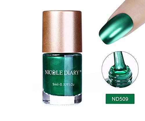 Buy NICOLE DIARY Nail Polish Metallic Mirror Effect Nail Art Lacquer Varnish Polish (ND509) (9 ml) - Purplle