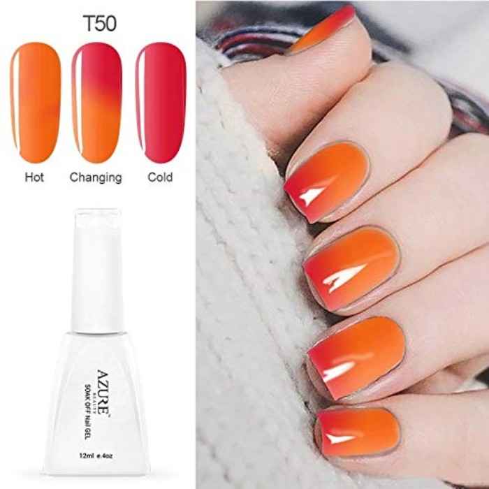 Buy Azure Beauty Newest Nail Gel Polish Temperature Changing Nail Color Soak-off LED/UV Gel Polish 1pcs Nail Gel For Nail Art (Azure - T50) (12 ml) - Purplle