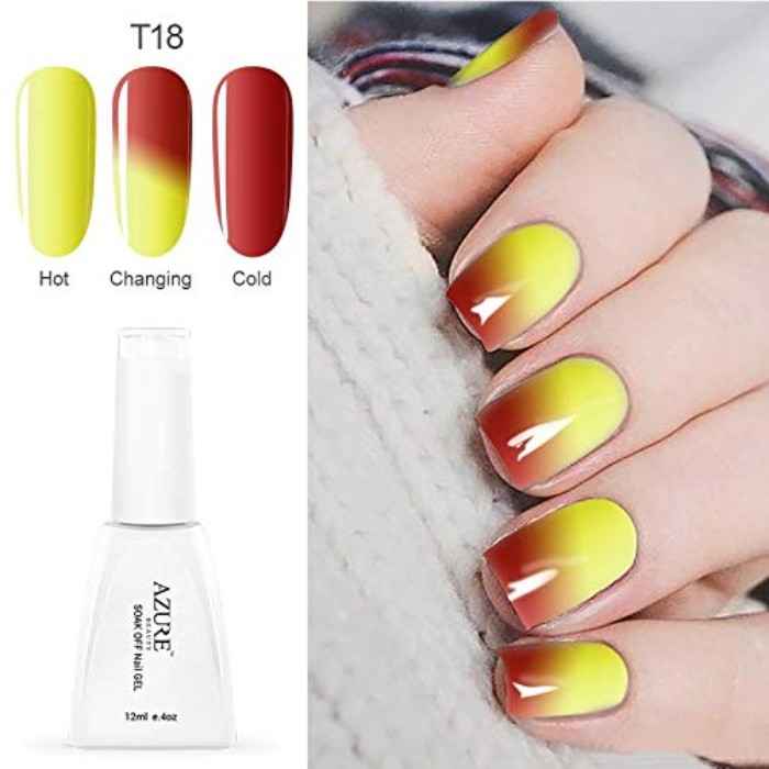 Buy Azure Beauty Newest Nail Gel Polish Temperature Changing Nail Color Soak-off LED/UV Gel Polish (12 ml) 1pcs Nail Gel For Nail Art (Azure - T18) - Purplle