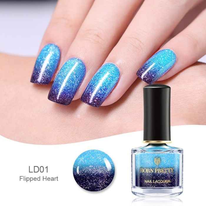 Buy BORN PRETTY Thermal Nail Polish Temperature Color Changing Nail Art Varnish Manicure Varnish Long Lasting Poilsh12 Colors (BP-LD01) (6 ml) - Purplle